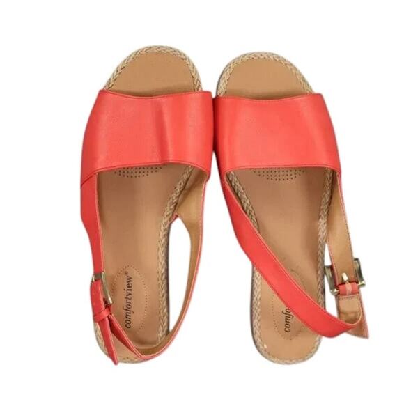 Comfortview Shoes Womens 9.5 Sandals Adele Slingback Classic Open Toe Lifestyle - Picture 7 of 13